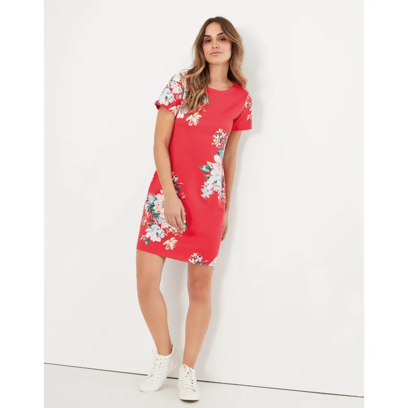 Joules Printed Jersey Dress - Pink Floral-1